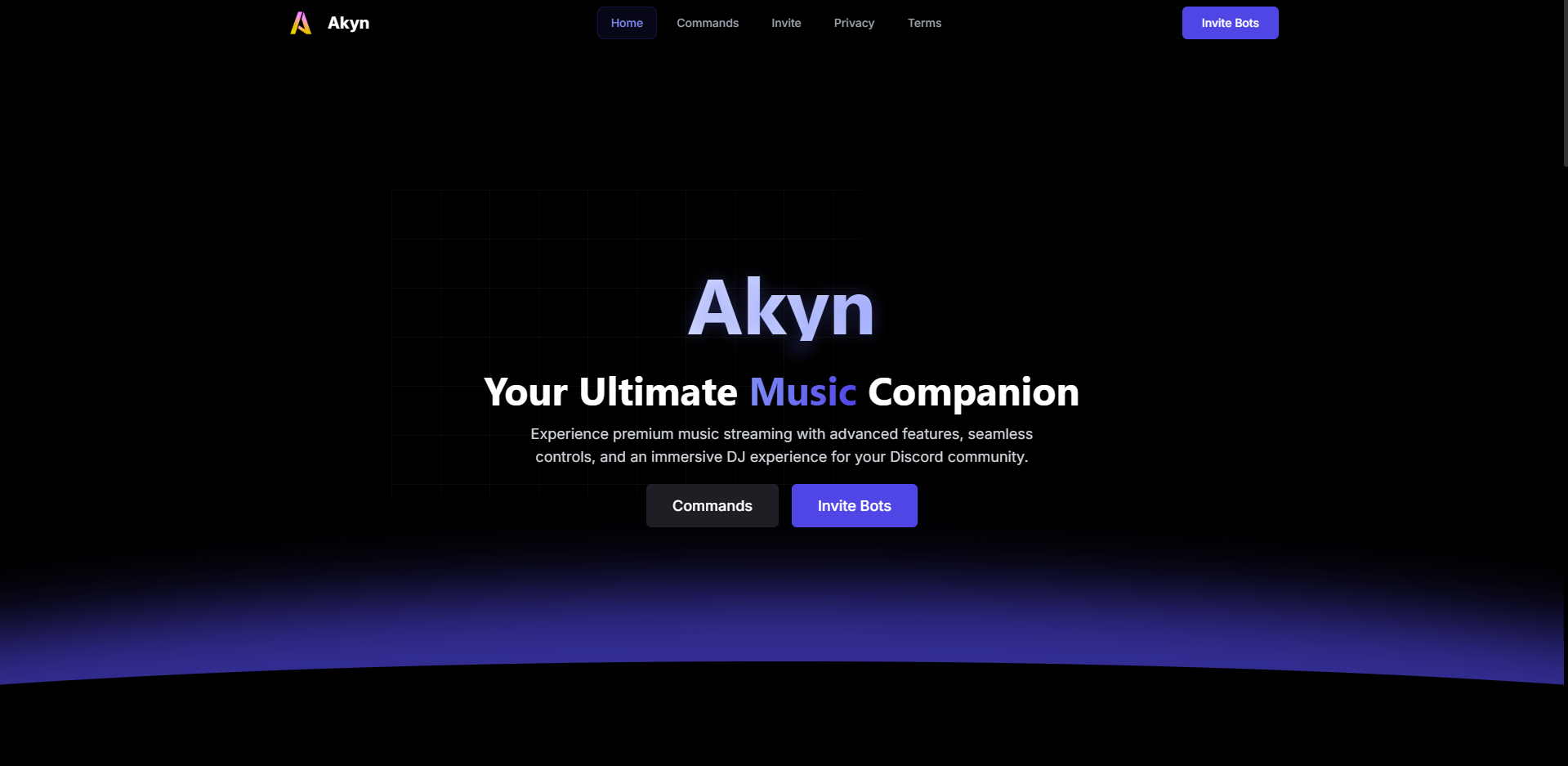 Akyn - Discord Music Bot Landing Page